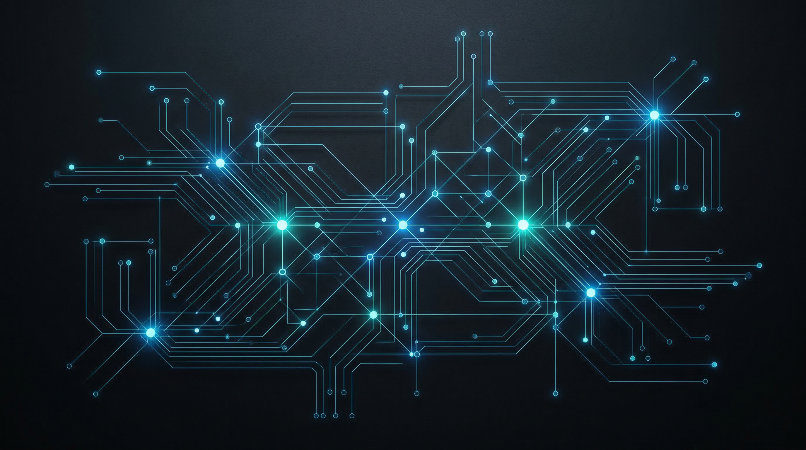 Network infrastructure circuit diagram showing connected nodes and data pathways